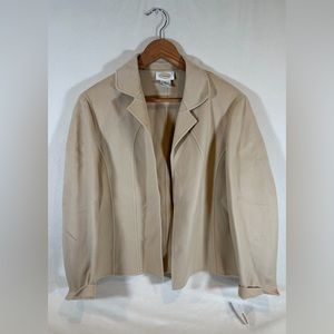 Talbots Vintage Wool Beige Blazer Jacket Womens Size 14